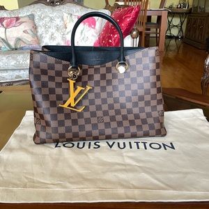 Louis Vuitton Riverside Damier Ebene & black bag, Shoulder tote, LV Charm
2021